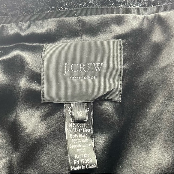 J. Crew Collection Black Sequin Blazer with Zipper Details - Picture 5 of 6